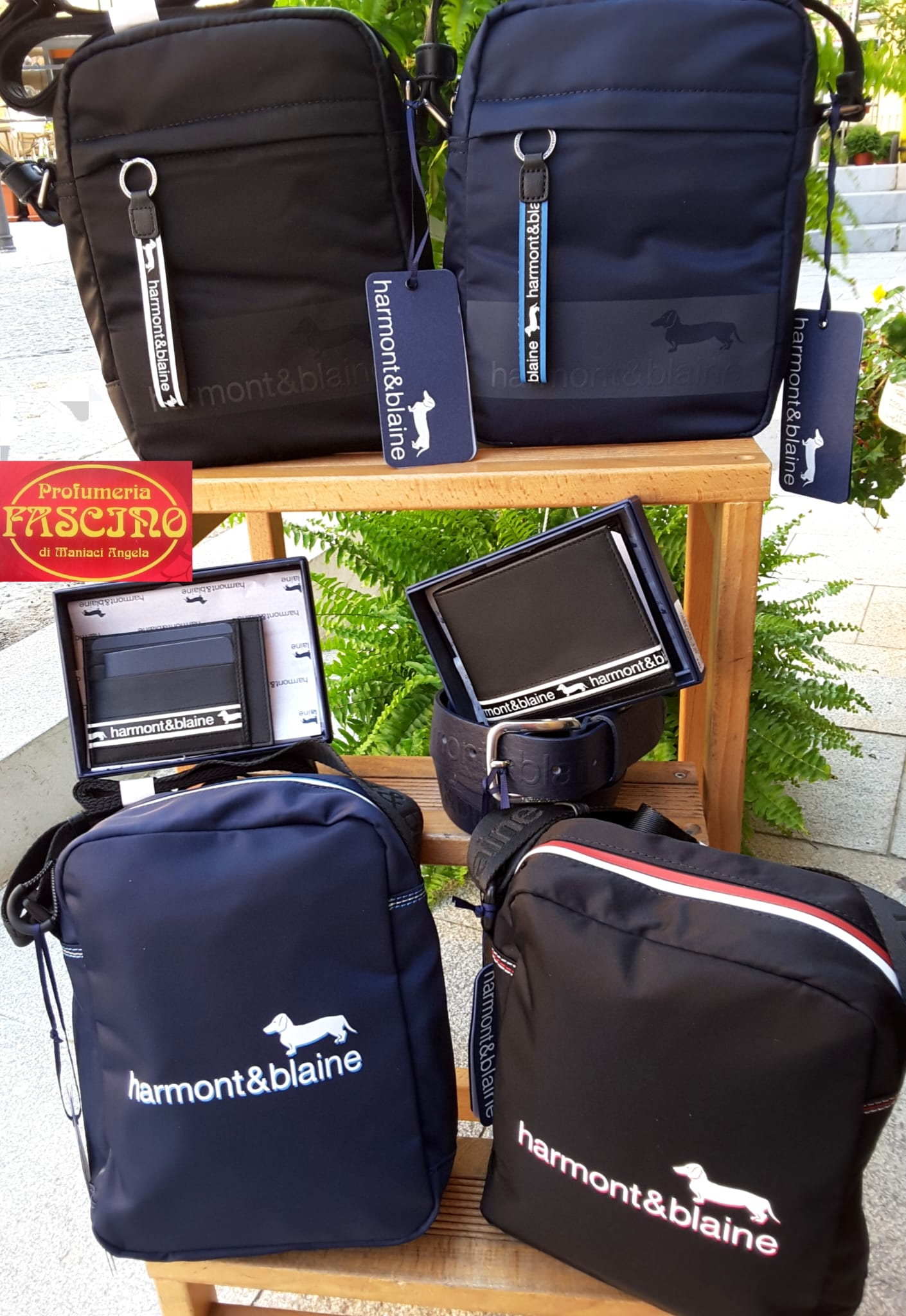 Vetrina pelletteria nella boutique Fascino
